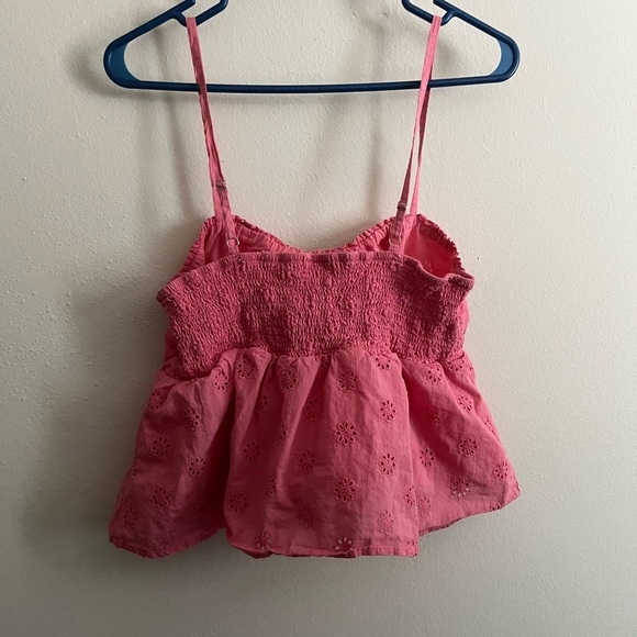 Pink Floral Eyelet Tank - Picture 4 of 7